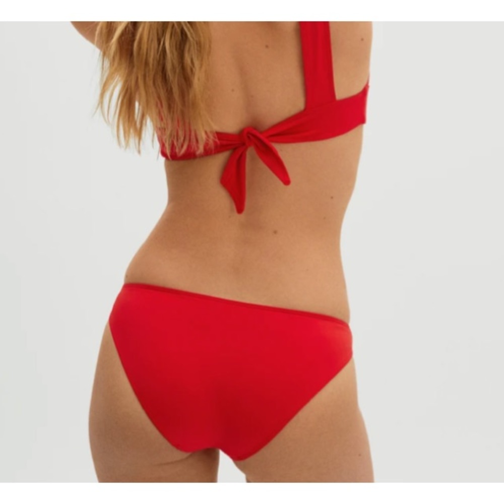 Everlane Swim ReNew Bikini Bottom Low Rise Red Large (10-12) NWT Lined Q… - Picture 2 of 7